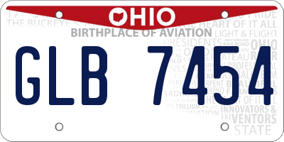 OH license plate GLB7454