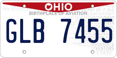 OH license plate GLB7455