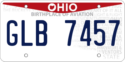 OH license plate GLB7457
