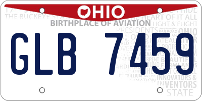 OH license plate GLB7459