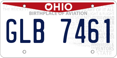 OH license plate GLB7461