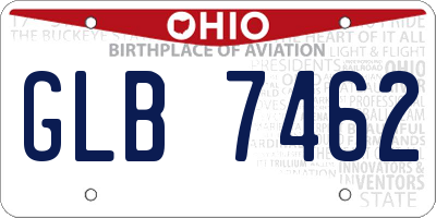 OH license plate GLB7462