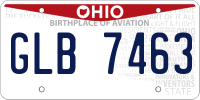 OH license plate GLB7463