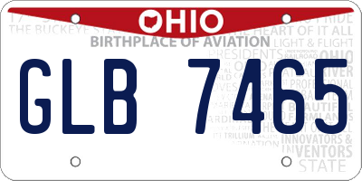OH license plate GLB7465