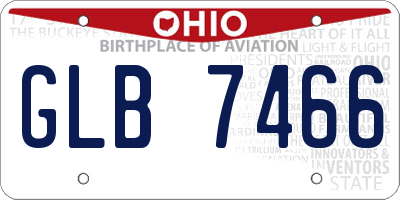 OH license plate GLB7466