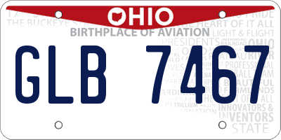 OH license plate GLB7467