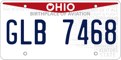 OH license plate GLB7468