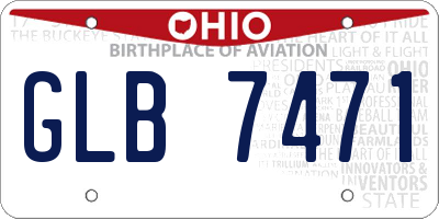 OH license plate GLB7471