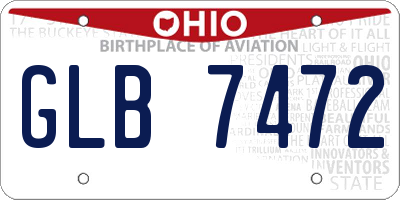OH license plate GLB7472