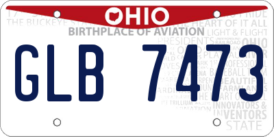 OH license plate GLB7473