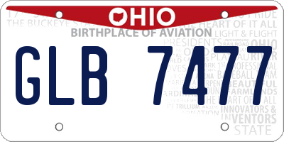 OH license plate GLB7477