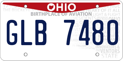 OH license plate GLB7480