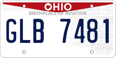 OH license plate GLB7481