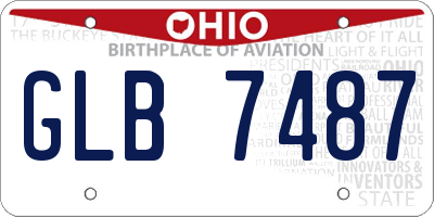 OH license plate GLB7487
