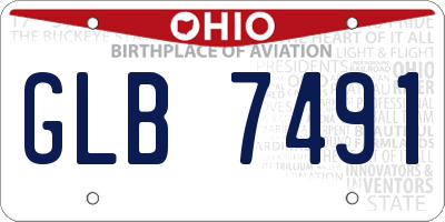 OH license plate GLB7491