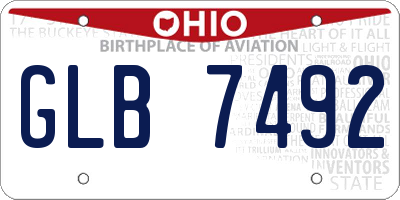OH license plate GLB7492