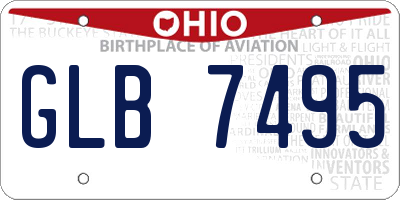 OH license plate GLB7495