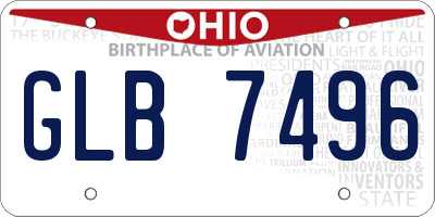 OH license plate GLB7496
