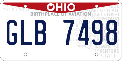 OH license plate GLB7498