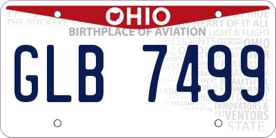OH license plate GLB7499