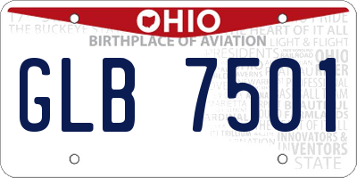 OH license plate GLB7501