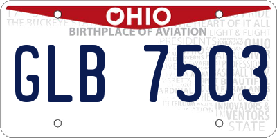 OH license plate GLB7503