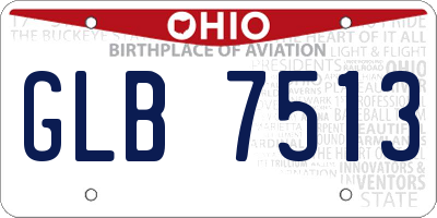 OH license plate GLB7513