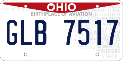 OH license plate GLB7517