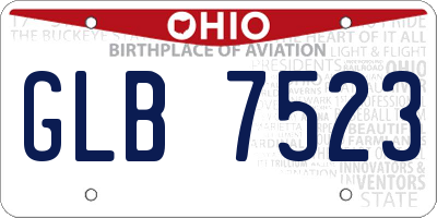 OH license plate GLB7523