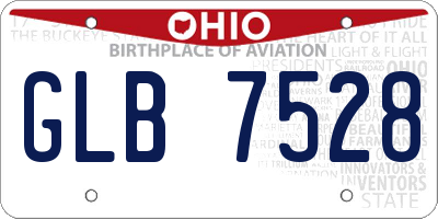 OH license plate GLB7528
