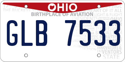 OH license plate GLB7533
