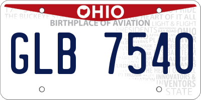 OH license plate GLB7540