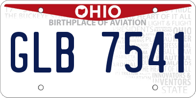 OH license plate GLB7541