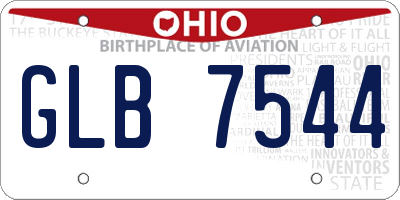 OH license plate GLB7544