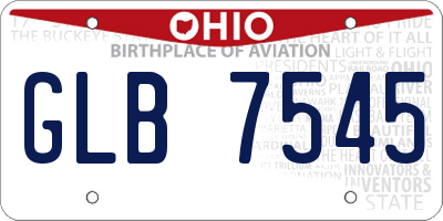 OH license plate GLB7545