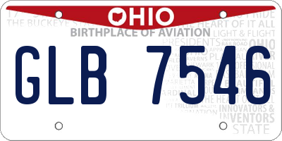OH license plate GLB7546