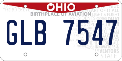 OH license plate GLB7547