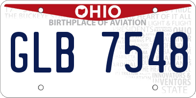 OH license plate GLB7548