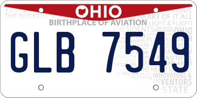OH license plate GLB7549