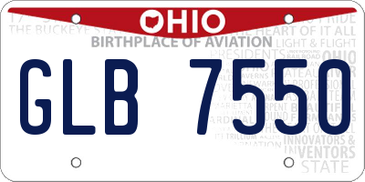 OH license plate GLB7550