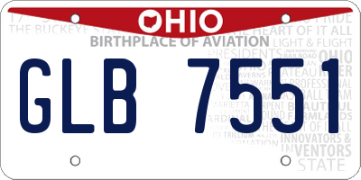 OH license plate GLB7551