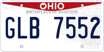 OH license plate GLB7552