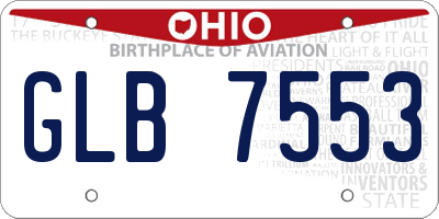 OH license plate GLB7553