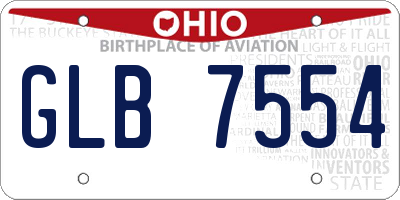 OH license plate GLB7554