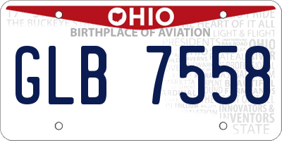 OH license plate GLB7558