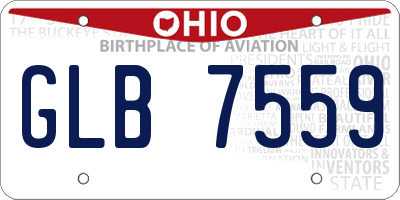 OH license plate GLB7559