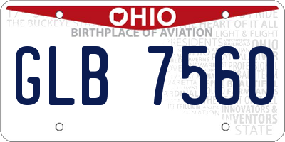OH license plate GLB7560