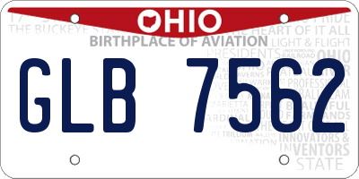 OH license plate GLB7562