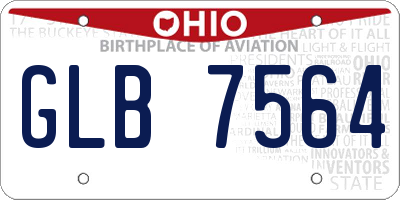 OH license plate GLB7564