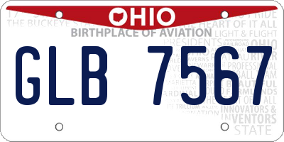 OH license plate GLB7567